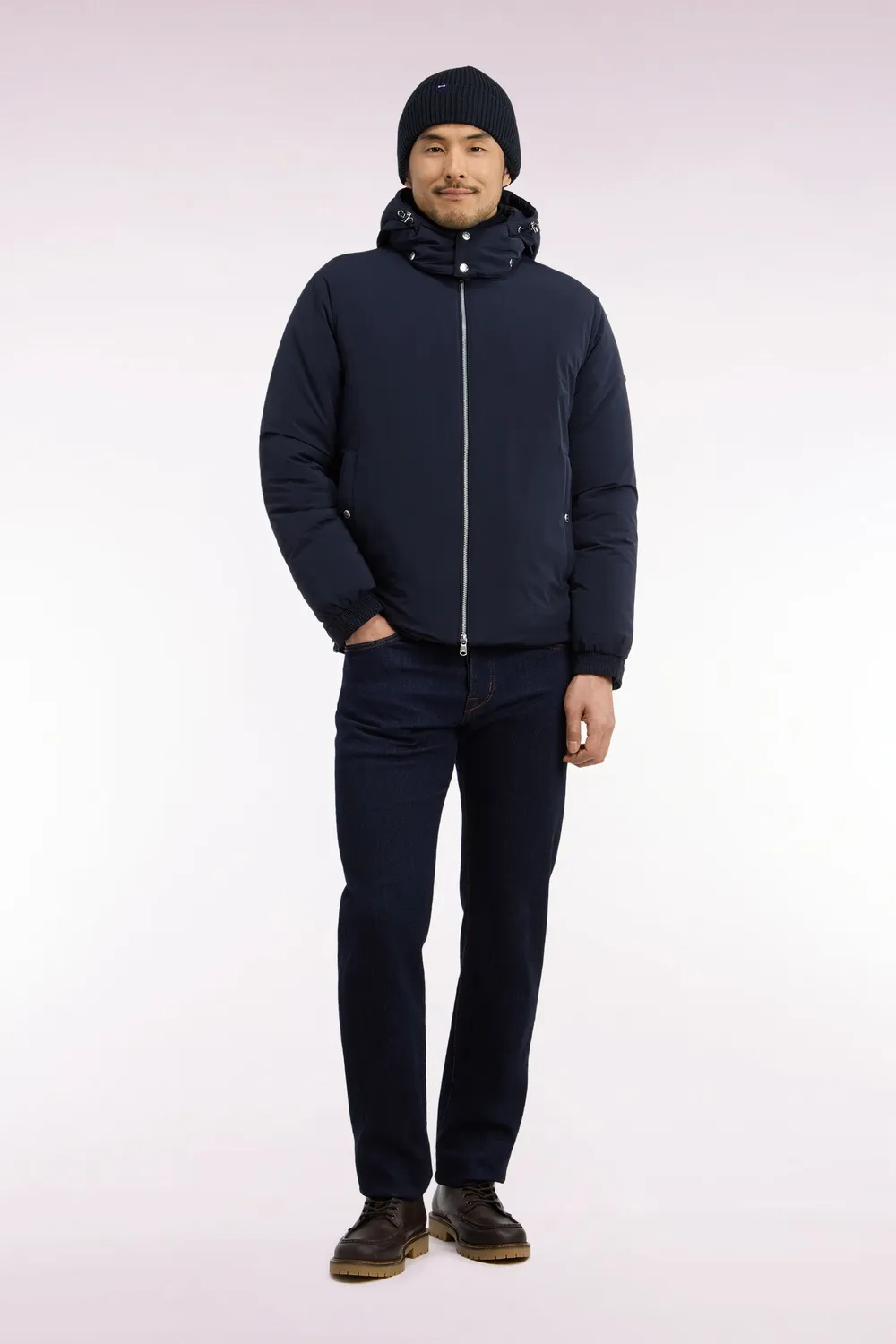 Eden Park Club Classique doudoune nylon marine courte homme