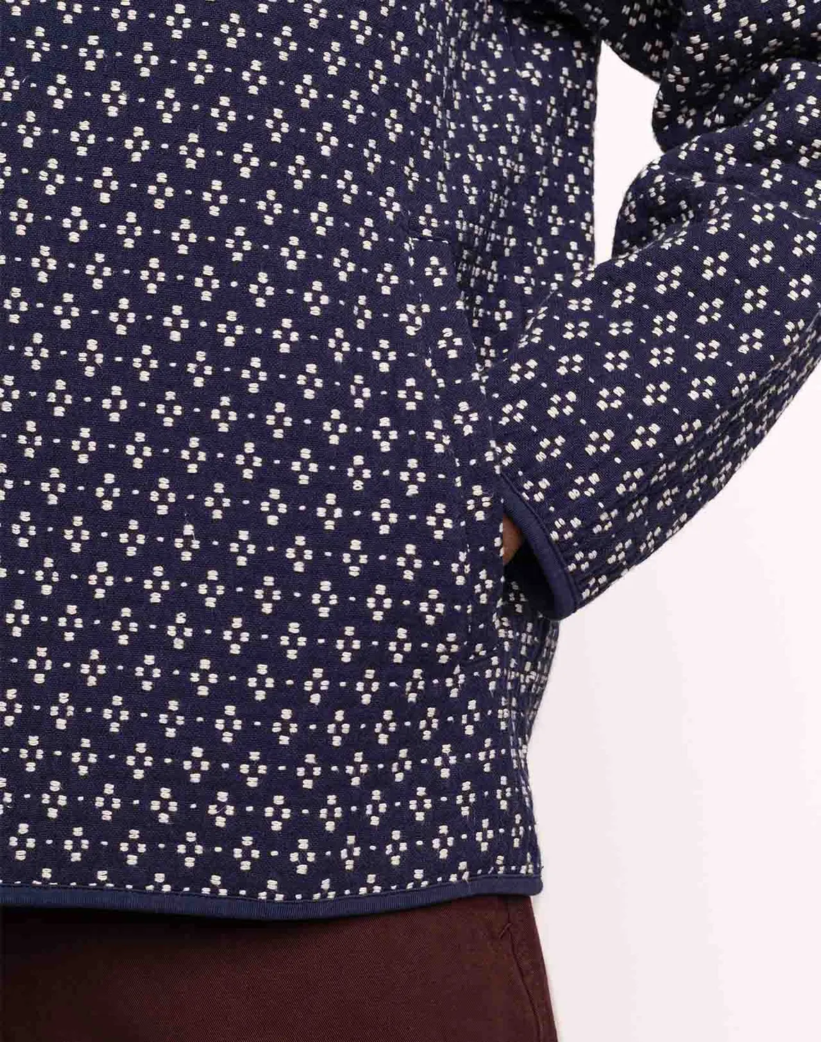 OLOW Yama Bleu Marine veste jacquard recyclé
