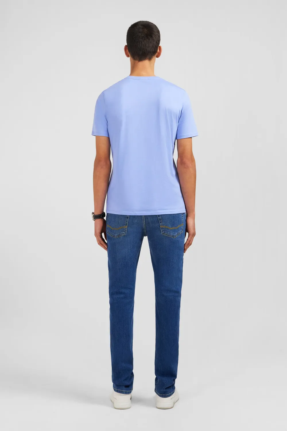 Eden Park T-shirt col V coton Pima bleu