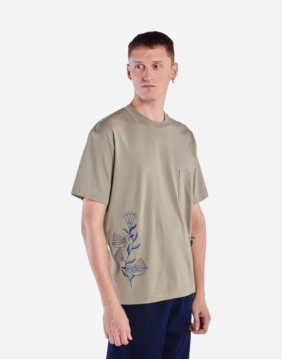 OLOW Hummingbirds t-shirt ample argile coton