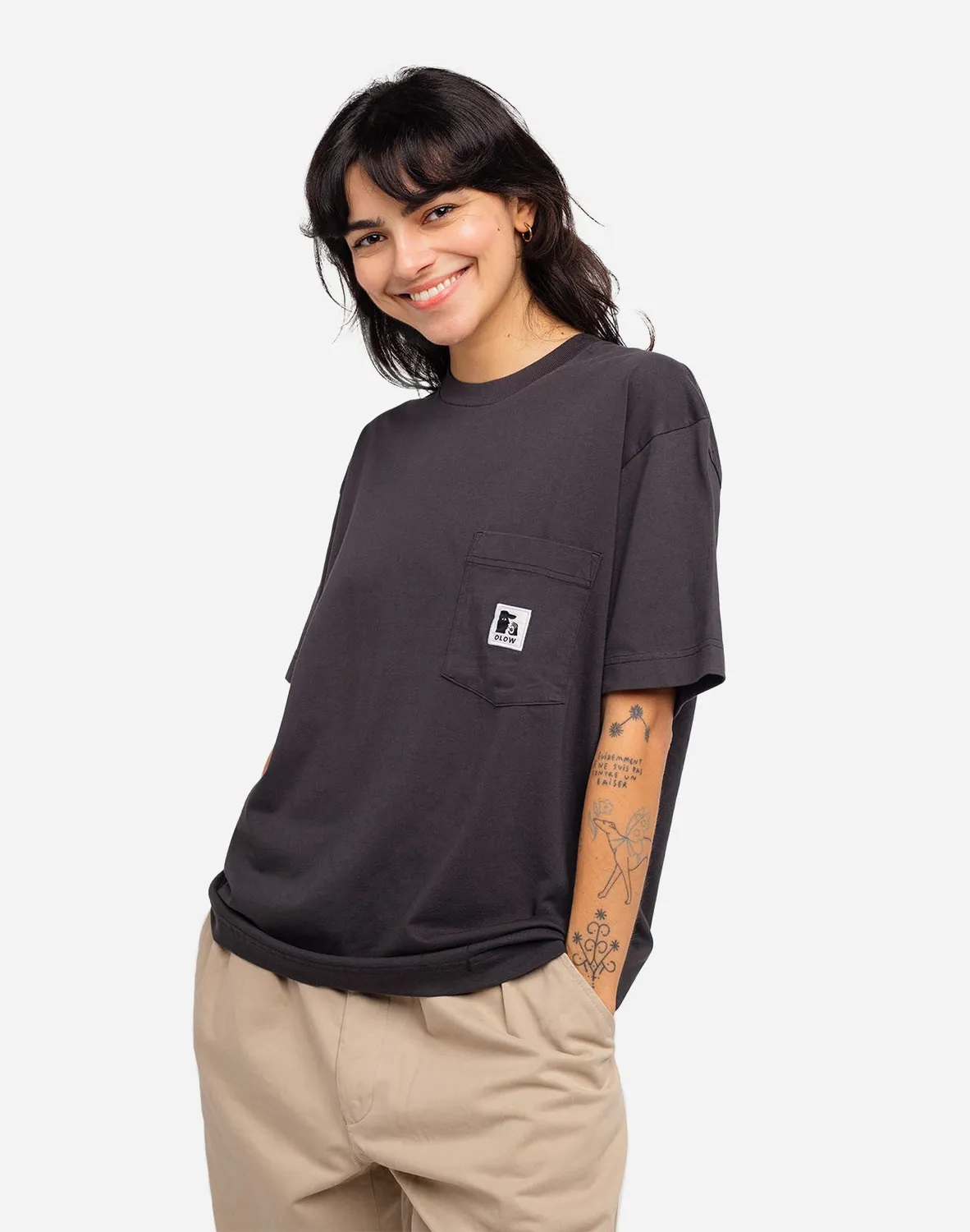 OLOW Japo t-shirt ample noir carbone coton bio