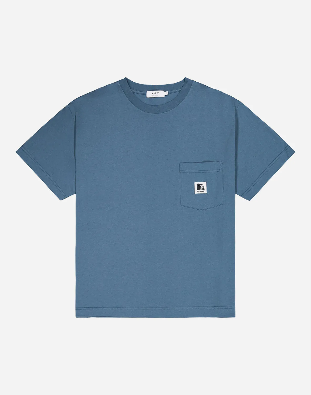 Olow Japo t-shirt bleu acier ample coton bio