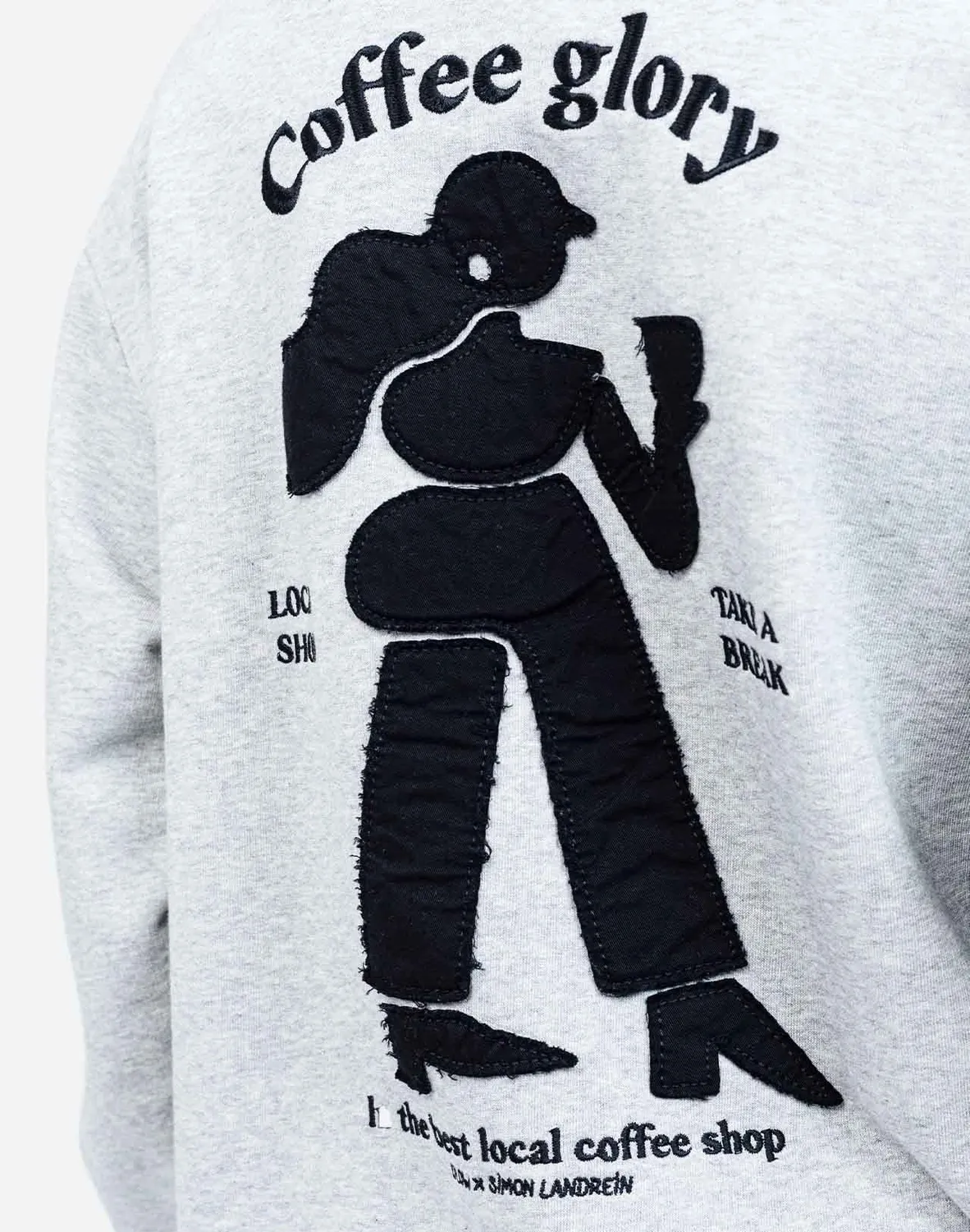 OLOW Coffee Glory sweat gris chiné coton bio