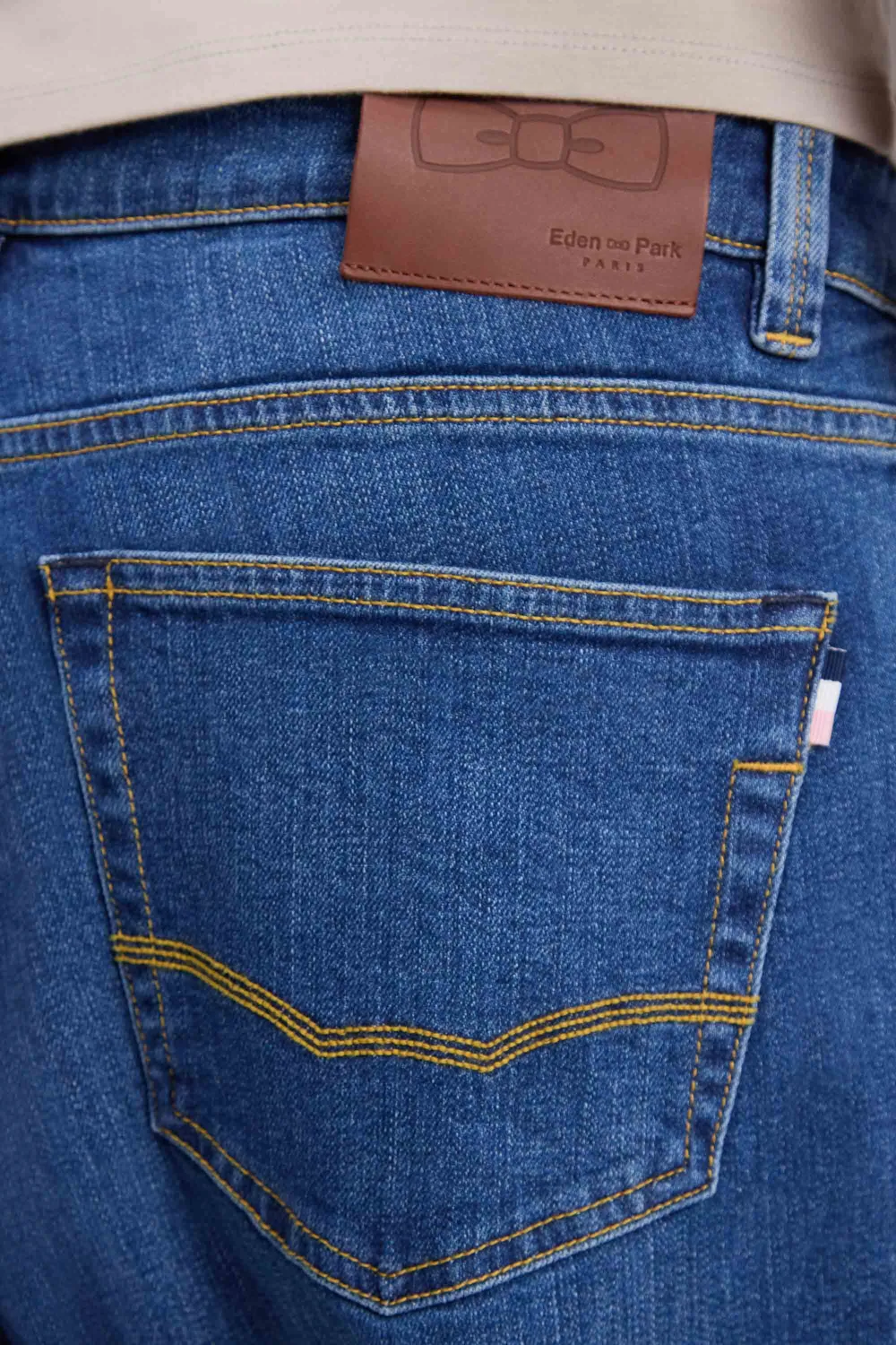 Eden Park jean denim stretch bleu stone bleach regular homme