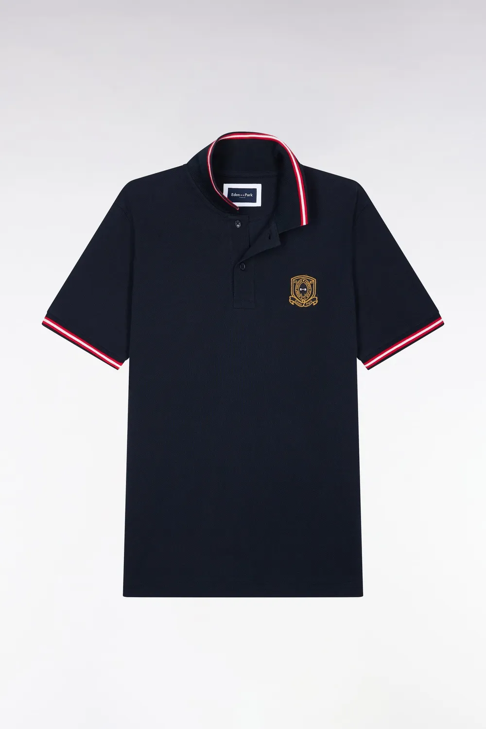 Eden Park College polo coton marine écusson droit