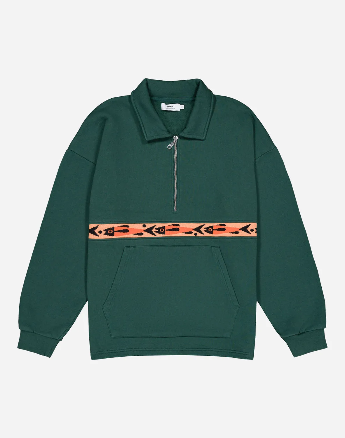 OLOW Manso sweat vert forêt col chemise