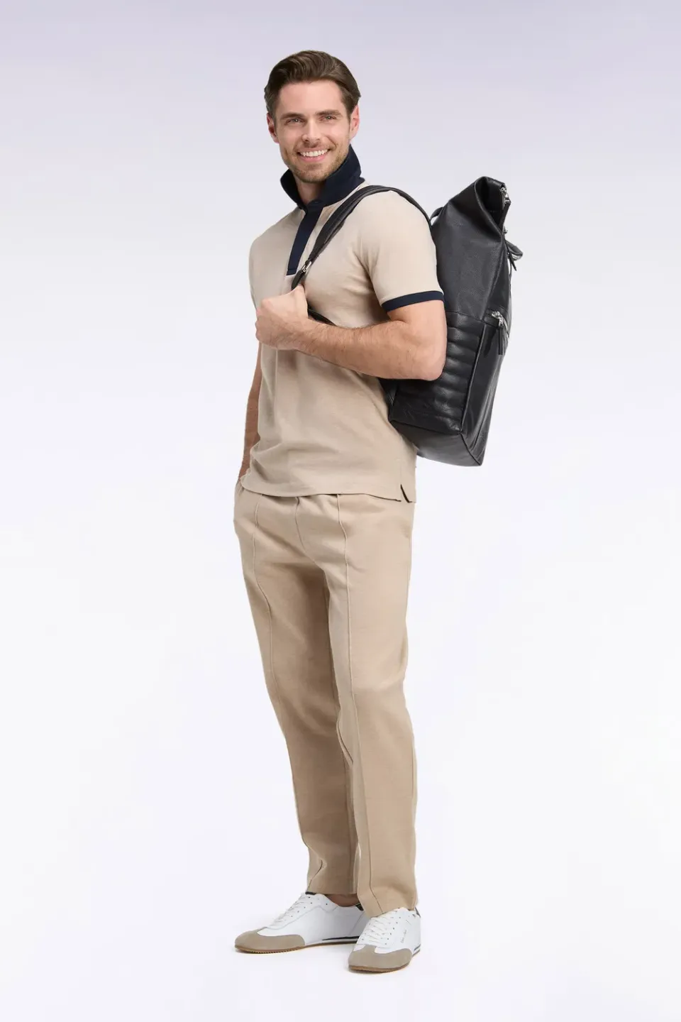 Eden Park Tradi Preppy H26MAIJO0005 jogging coton beige coupe droite