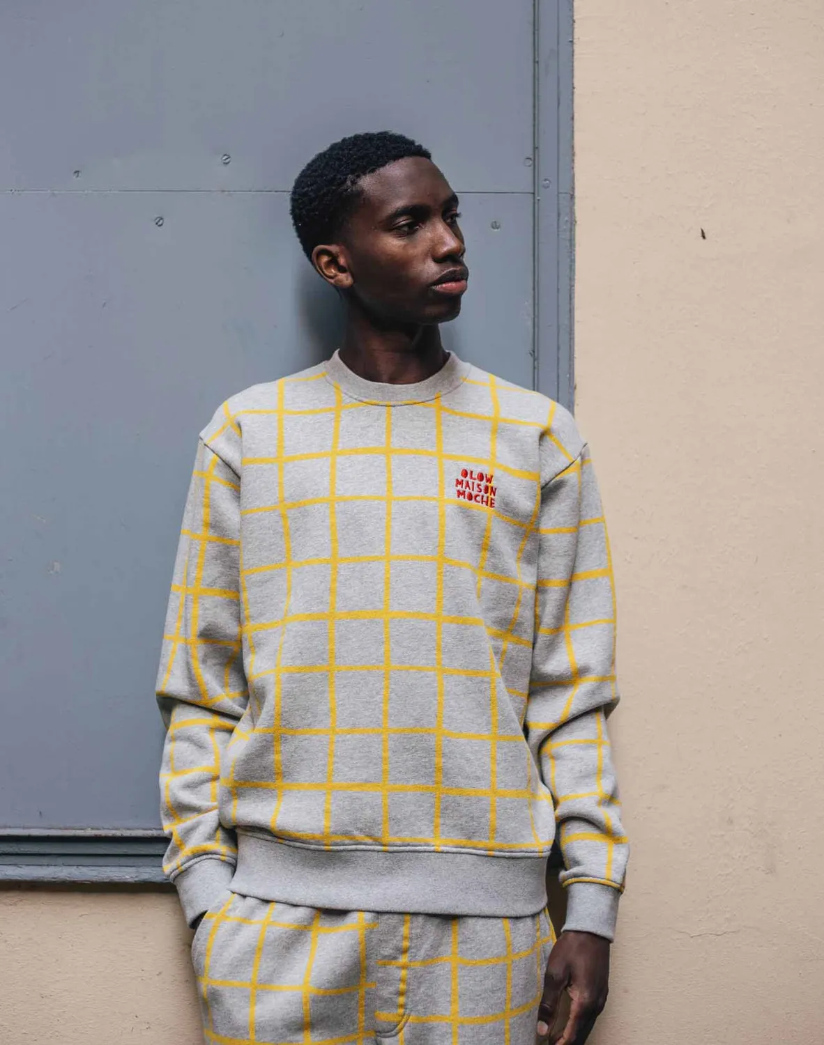 OLOW Pijou sweat gris chiné imprimé artiste