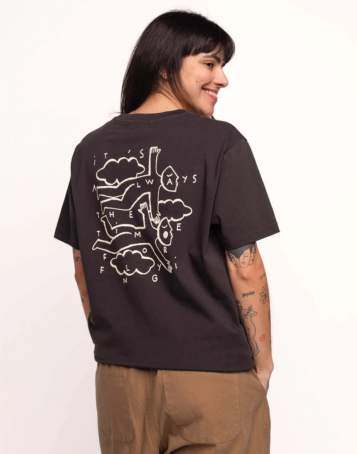 OLOW Flying t-shirt noir carbone coton bio