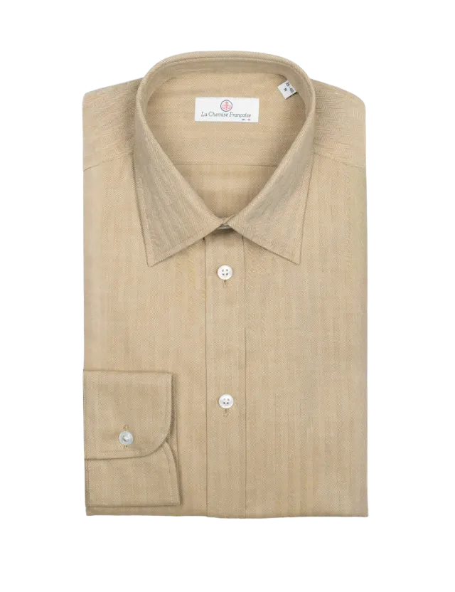 La Chemise Française Chevrons Mordorée chemise homme twill