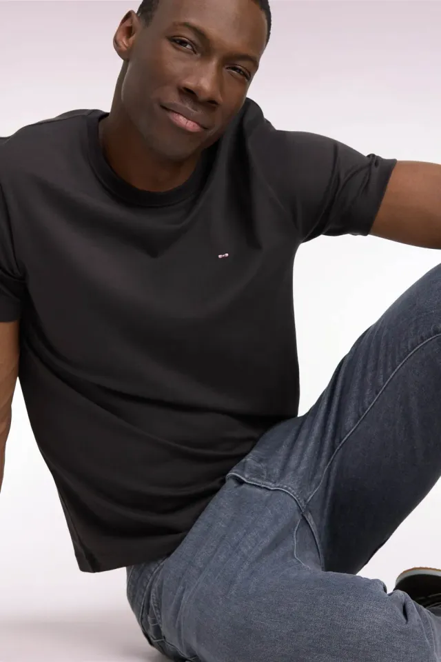 Eden Park t-shirt marron coton homme coupe droite