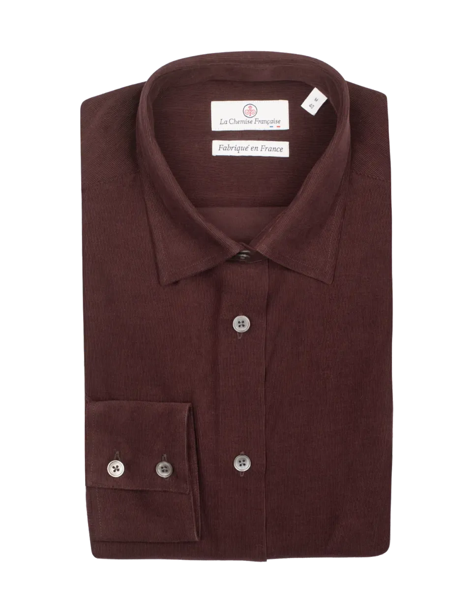 La Chemise Française Velours Milleraies Prune chemisier coton