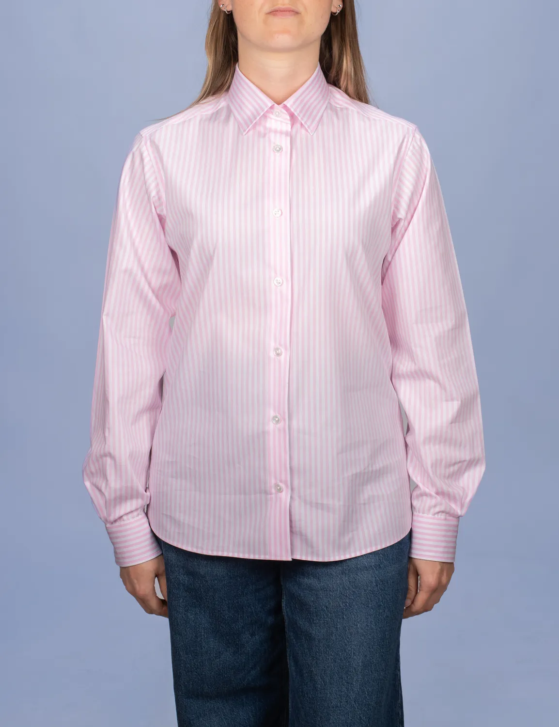 La Chemise Française Rayure Rose chemisier femme col français