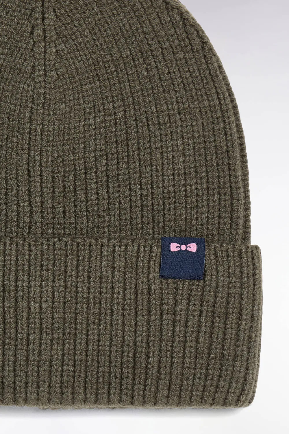 Eden Park bonnet maille côtelée kaki homme
