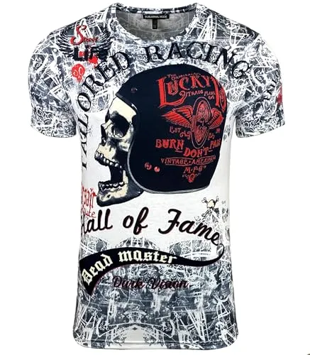 Subliminal Mode BX114 t-shirt tête de mort vert biker