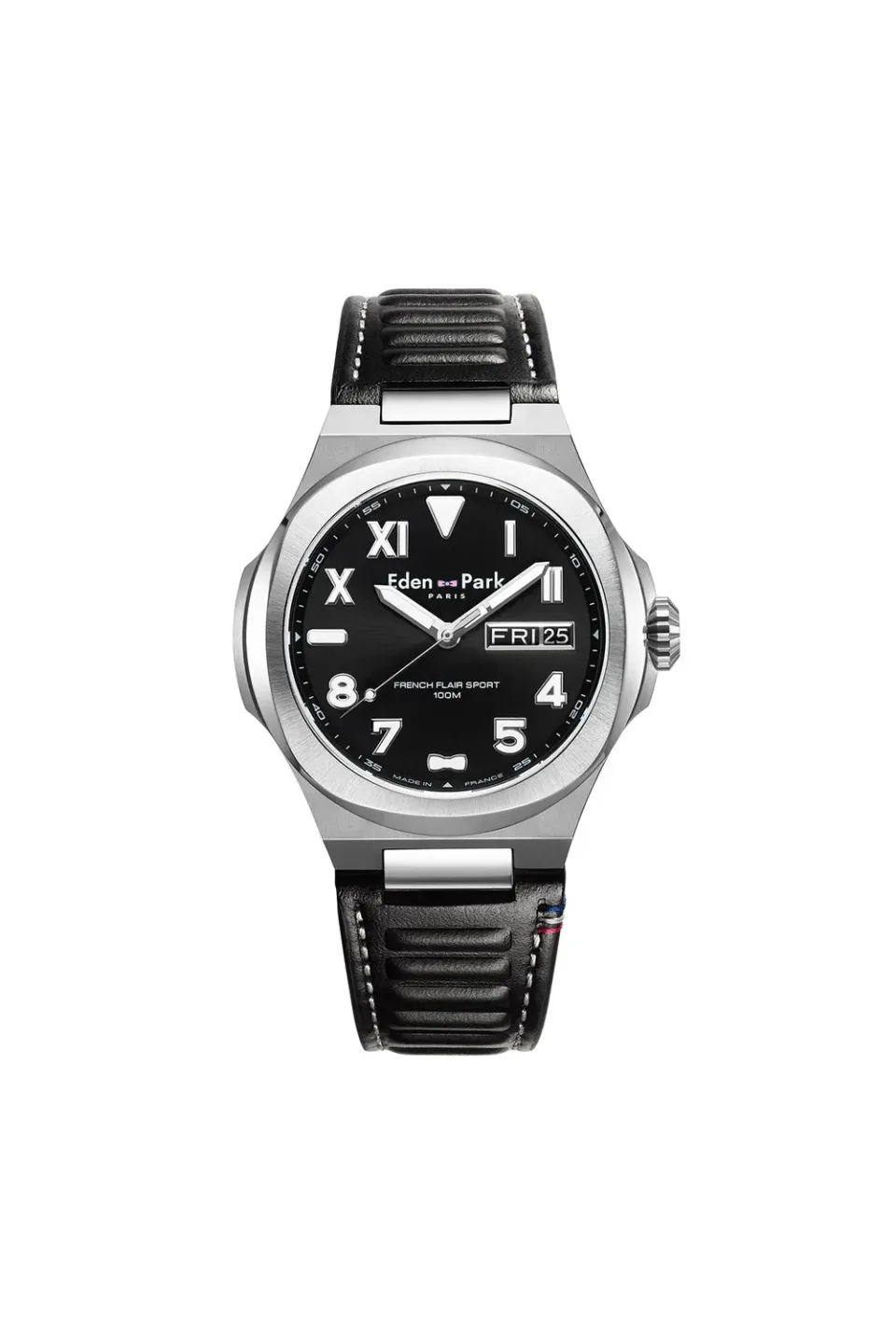 Eden Park French Flair Sport montre homme caoutchouc noir 43 mm