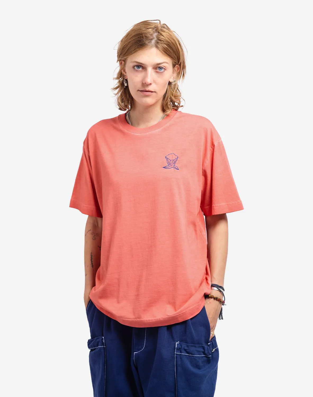OLOW Cosima t-shirt rose minéral brodé