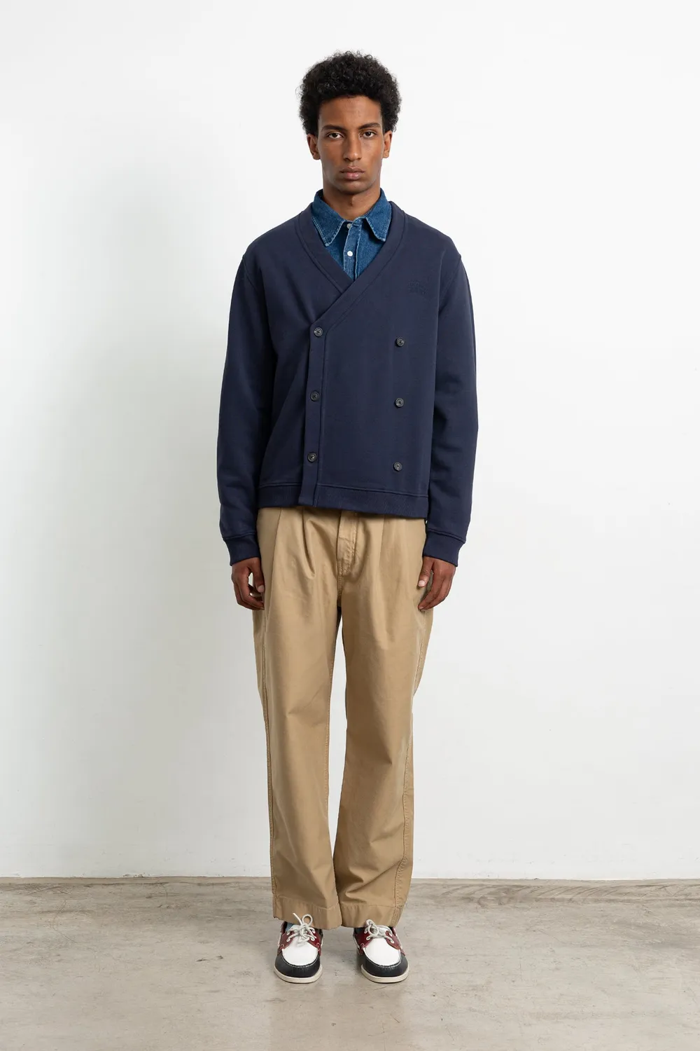 Edmmond Studios Manoir cardigan homme bleu marine