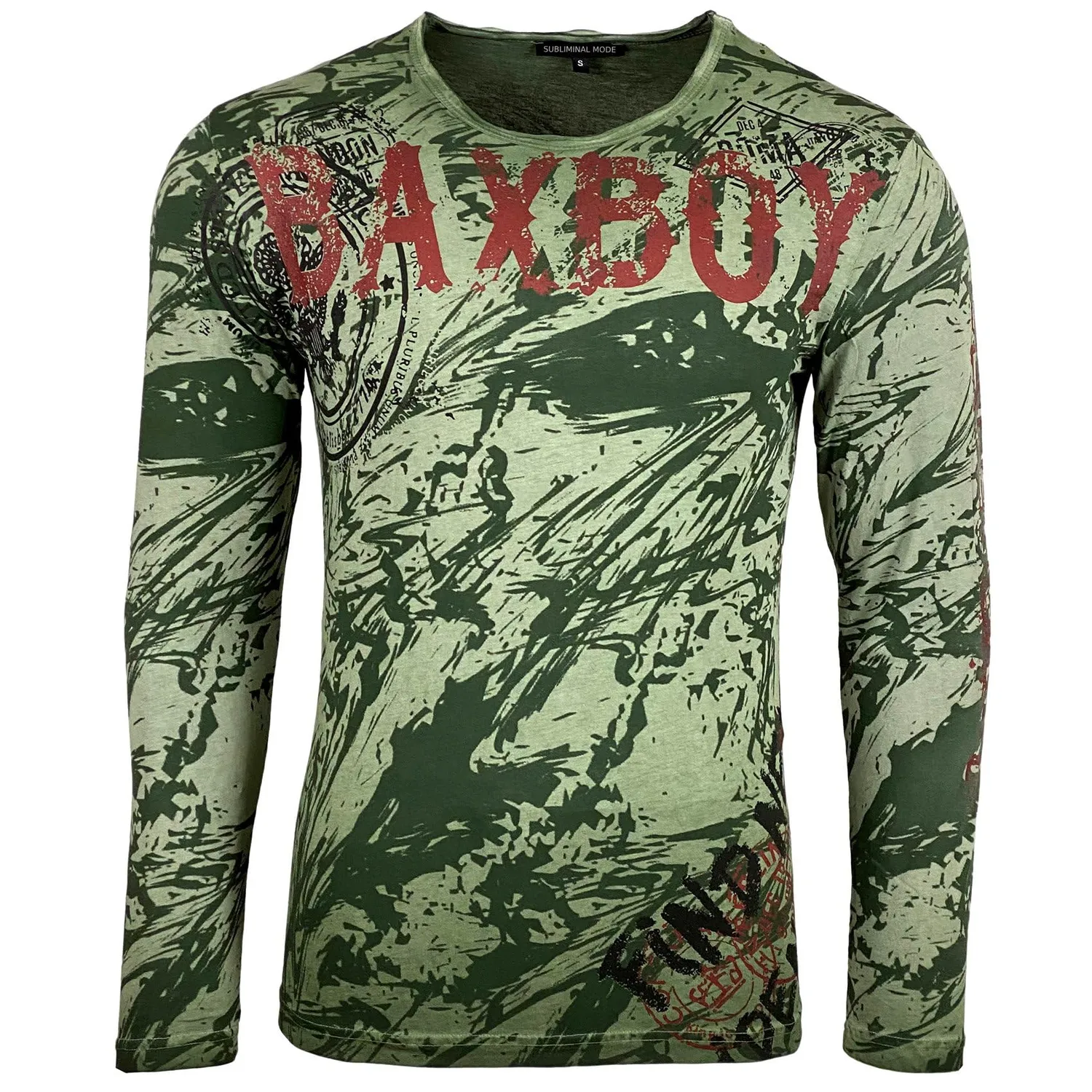 Subliminal Mode BX701 t-shirt homme camel manches longues