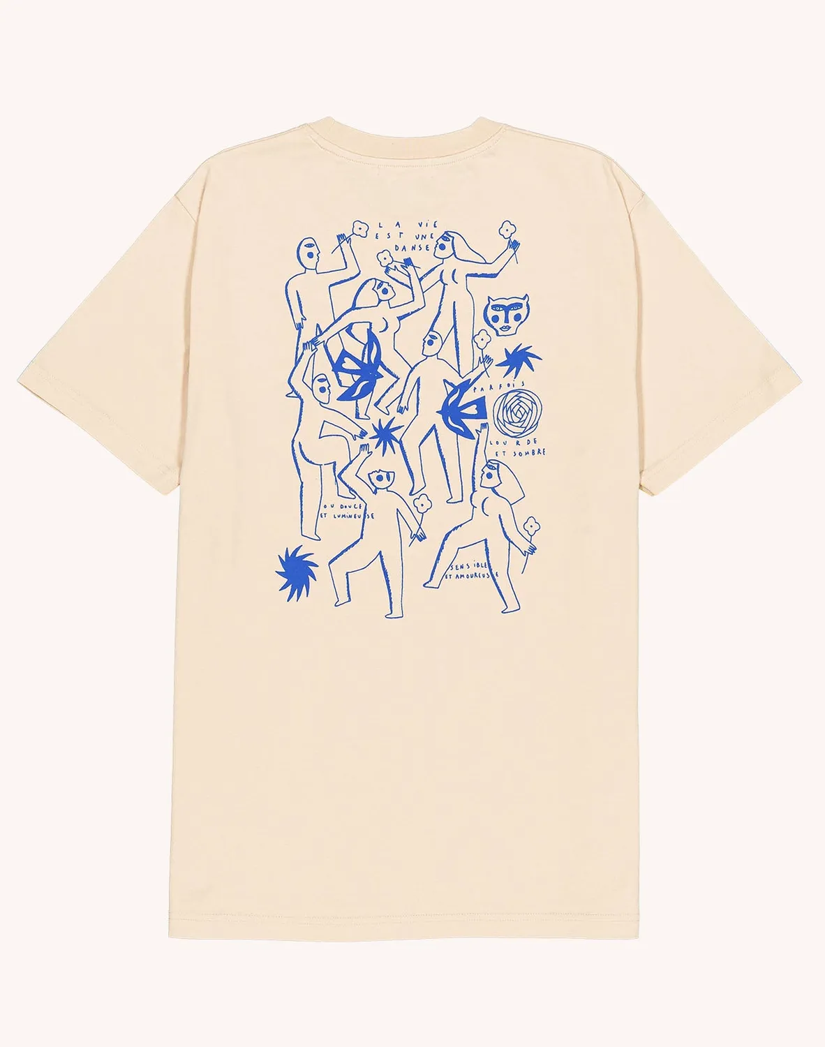 OLOW Life Dance t-shirt crème coton bio brodé