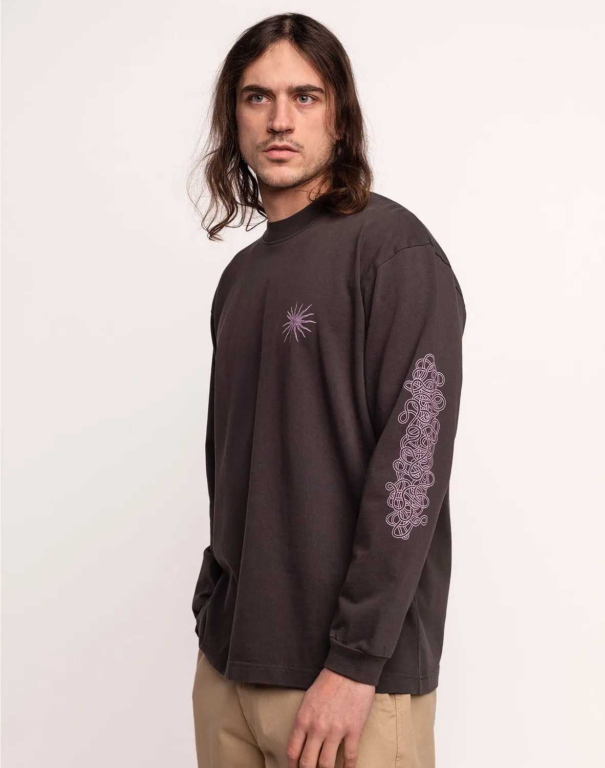 OLOW Interconnexion t-shirt manches longues noir coton