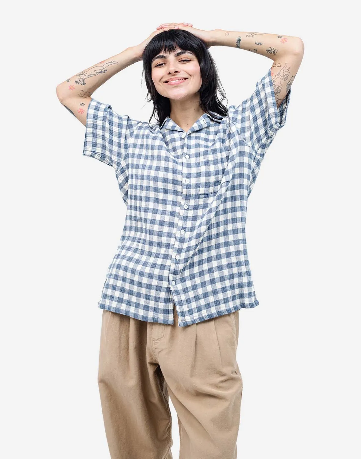 OLOW Aloha Piknik chemisette gaze de coton carreaux