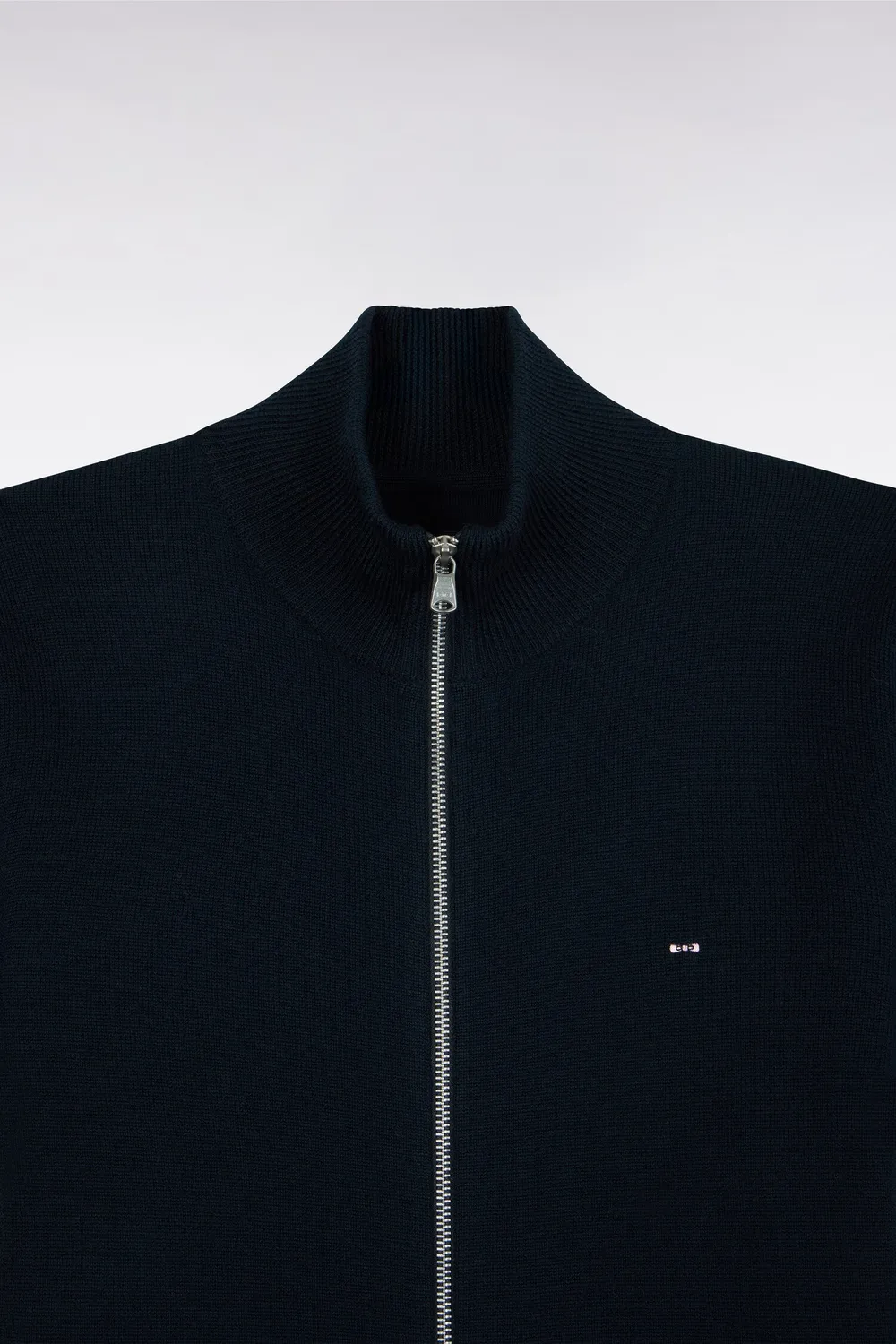 Eden Park cardigan zippé marine laine mérinos homme