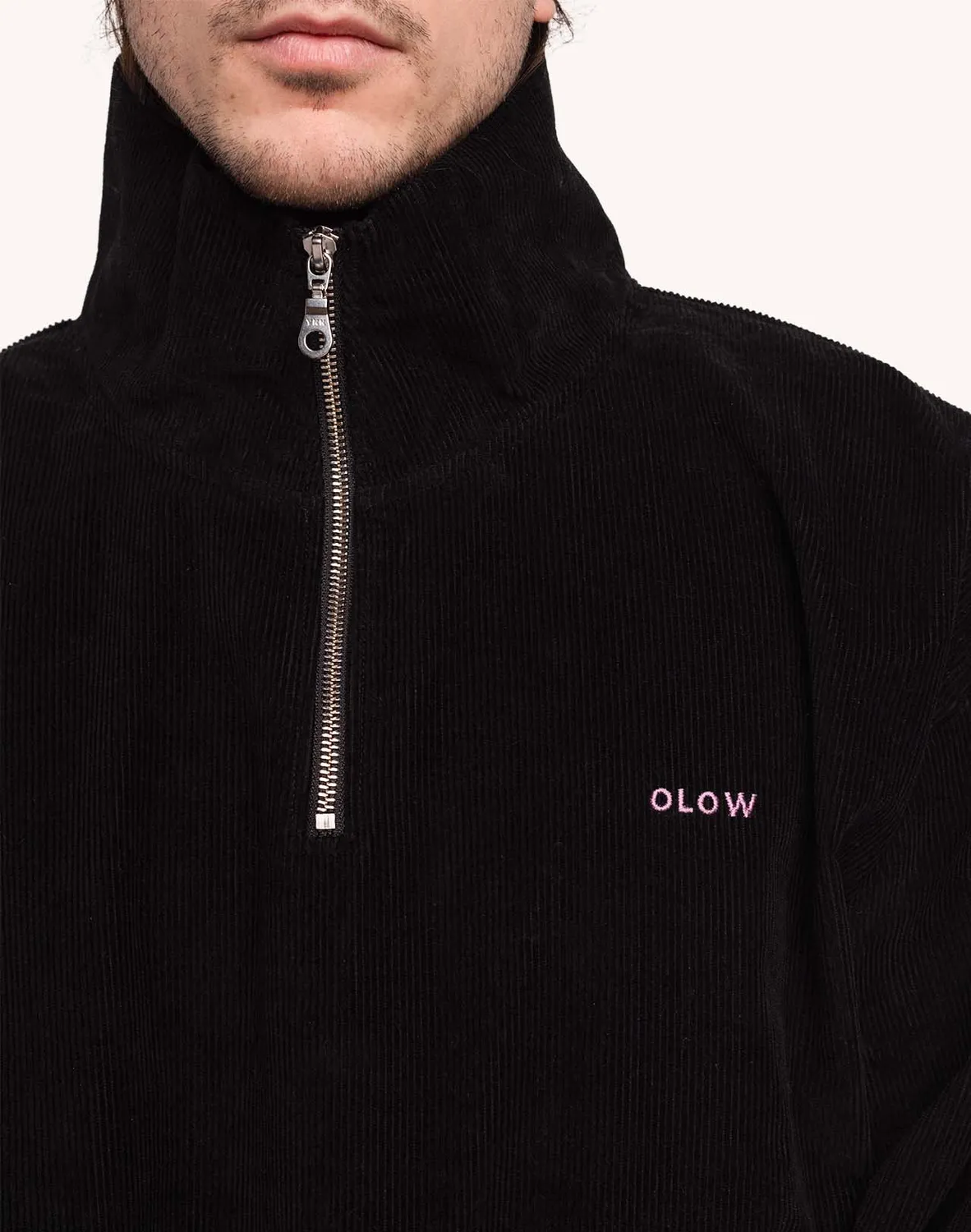 Olow Bangor sweat noir velours coton camionneur